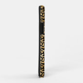 Gold Glam Black Leopard Print Case-Mate iPhone Hülle (Hinten/Rechts)