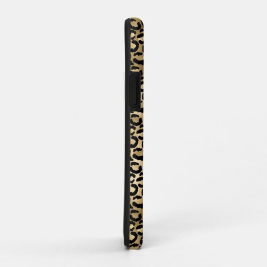 Gold Glam Black Leopard Print Case-Mate iPhone Hülle (Hinten/Rechts)