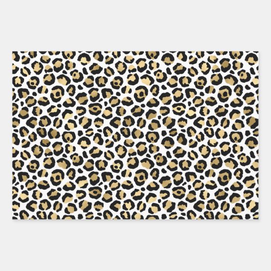 Gold Glam Black Leopard Print Geschenkpapier Set (Vorderseite 2)