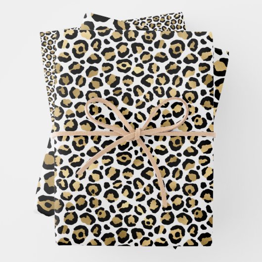Gold Glam Black Leopard Print Geschenkpapier Set (Beispiel)
