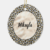 Gold Glam Black Leopard Print gleich gut Keramik Ornament (Links)