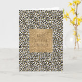 Gold Glam Black Leopard Print Karte (Gelbe Blume)