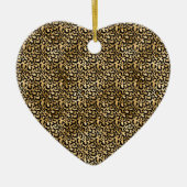 Gold Glam Black Leopard Print Keramik Ornament (Vorne)