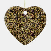 Gold Glam Black Leopard Print Keramik Ornament (Hinten)