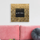 Gold Glam Black Leopard Print Leinwanddruck (Insitu (Wohnzimmer))