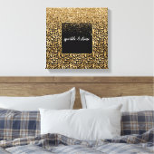 Gold Glam Black Leopard Print Leinwanddruck (Insitu (Schlafzimmer))