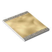 Gold Glam Black Leopard Print Notizblock (angewinkelt)