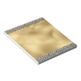 Gold Glam Black Leopard Print Notizblock