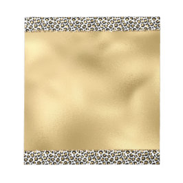 Gold Glam Black Leopard Print Notizblock