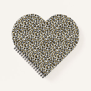 Gold Glam Black Leopard Print Notizblock