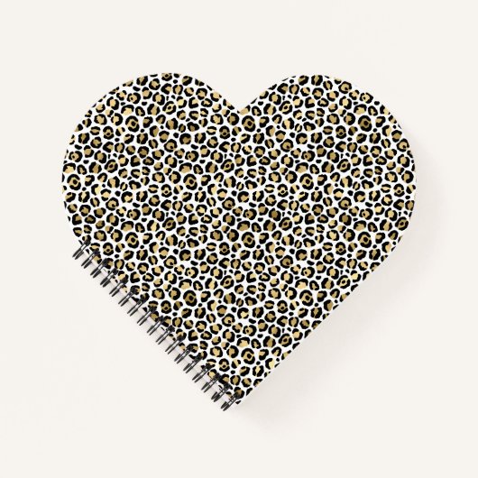 Gold Glam Black Leopard Print Notizblock (Vorderseite)