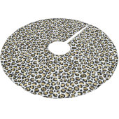 Gold Glam Black Leopard Print Polyester Weihnachtsbaumdecke (Schrägansicht)