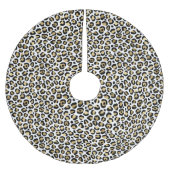 Gold Glam Black Leopard Print Polyester Weihnachtsbaumdecke (Vorderseite)