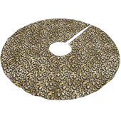 Gold Glam Black Leopard Print Polyester Weihnachtsbaumdecke (Schrägansicht)