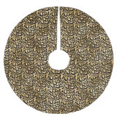 Gold Glam Black Leopard Print Polyester Weihnachtsbaumdecke (Vorderseite)