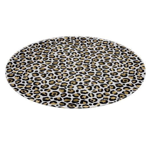 Gold Glam Black Leopard Print Schneidebrett (Ecke)
