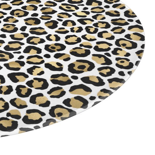 Gold Glam Black Leopard Print Schneidebrett (Ecke)