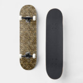 Gold Glam Black Leopard Print Skateboard (Vorderseite)