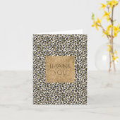 Gold Glam Black Leopard Print Vielen Dank Karte (Gelbe Blume)