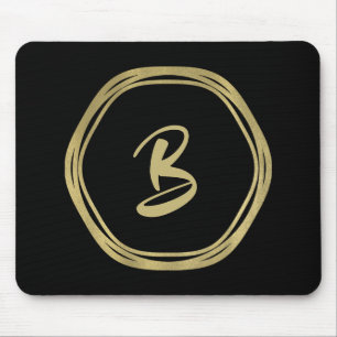 Gold Glam & Black Ringe (Jede Farbe) Modern Glam Mousepad