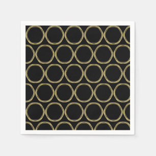 Gold Glam & Black Ringe (Jede Farbe) Moderne Glamo Serviette