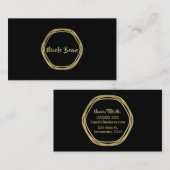 Gold Glam & Black Rings Chic Modern Glam Visitenkarte (Vorne/Hinten)