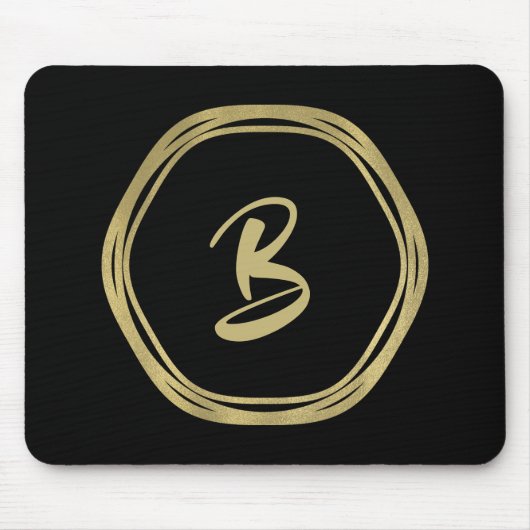 Gold Glam & Black Rings (Jegliche Farbe) Modernes  Mousepad (Vorne)