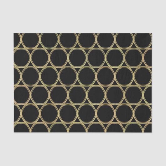 Gold Glam & Black Rings (Jegliche Farbe) Modernes Seidenpapier (Vorderseite)