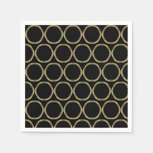 Gold Glam & Black Rings (Jegliche Farbe) Modernes  Serviette (Vorderseite)
