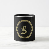 Gold Glam & Black Rings (Jegliche Farbe) Modernes  Tasse (Zentrum)