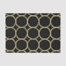 Gold Glam & Black Rings Modernes Glam Party Seidenpapier