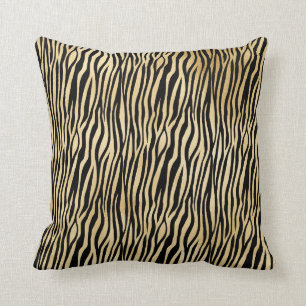 Gold Glam Black Zebra Print Kissen
