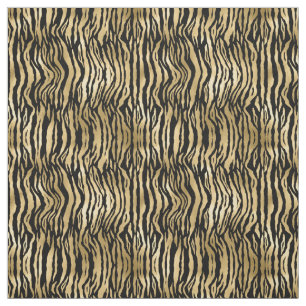 Gold Glam Black Zebra Print Stoff