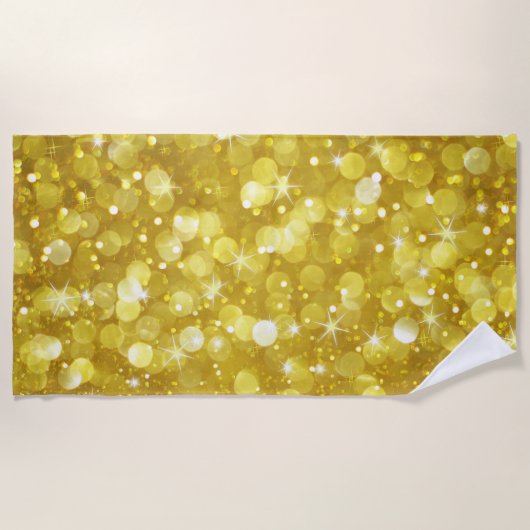 Gold Glam Bokeh Glitter Pattern Strandtuch (Vorderseite)