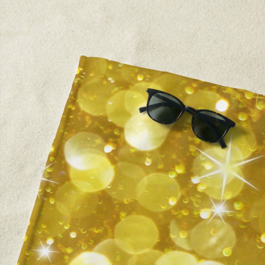 Gold Glam Bokeh Glitter Pattern Strandtuch (Beispiel)