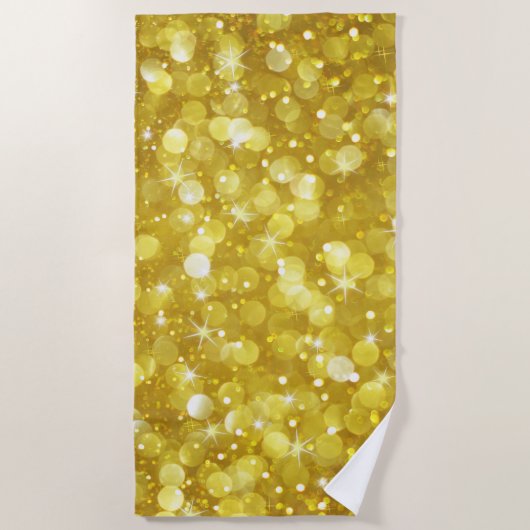 Gold Glam Bokeh Glitter Pattern Strandtuch (Vorderseite)