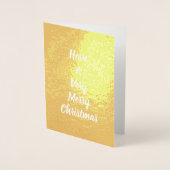 Gold Glam Christmas Personalisiert Card Folienkarte (Vorderseite)