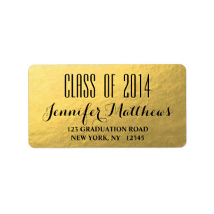 Gold Glam Class of 2014 Abschluss Address Label Adressaufkleber