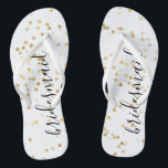 Gold Glam Confetti Badesandalen<br><div class="desc">Goldglam Konfetti Hochzeit personalisierte Maid Flip Flops</div>