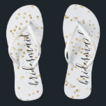 Gold Glam Confetti Badesandalen<br><div class="desc">Goldglam Konfetti Hochzeit personalisierte Maid Flip Flops</div>
