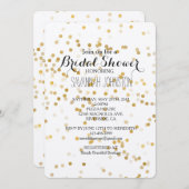 Gold Glam Confetti Brautparty Einladung (Vorne/Hinten)