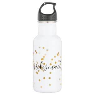 Gold Glam Confetti Bridesmaid Edelstahlflasche
