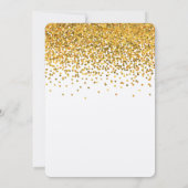 Gold Glam Confetti Dots Geburtstag Einladung (Rückseite)