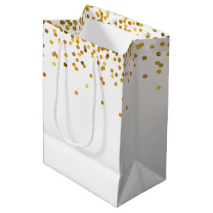Gold Glam Confetti Dots Mittlere Geschenktüte