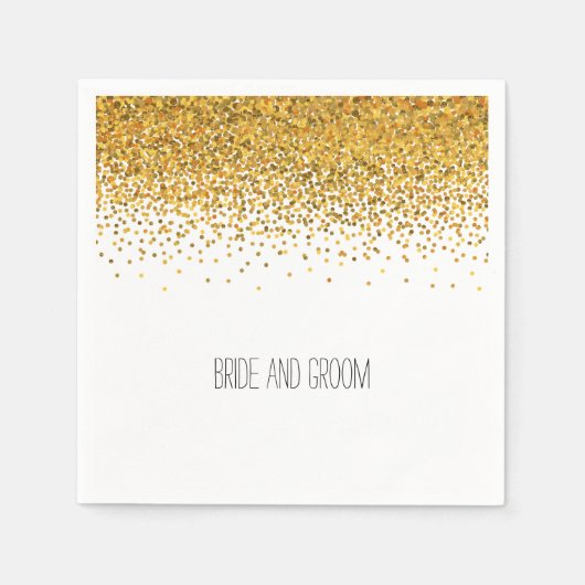 Gold Glam Confetti Dots Serviette (Vorderseite)