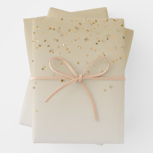 Gold Glam Confetti Ombre Geschenkpapier Set (Beispiel)