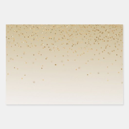 Gold Glam Confetti Ombre Geschenkpapier Set (Vorderseite)