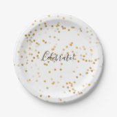Gold Glam Confetti Pappteller (Vorderseite)