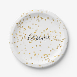Gold Glam Confetti Pappteller