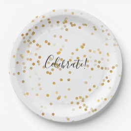 Gold Glam Confetti Pappteller